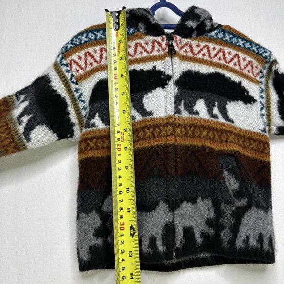 Alpaca Llama Wool Full Zip Hooded Baby/todder Size 0 Sweater Jacket Ecuador - Picture 5 of 6